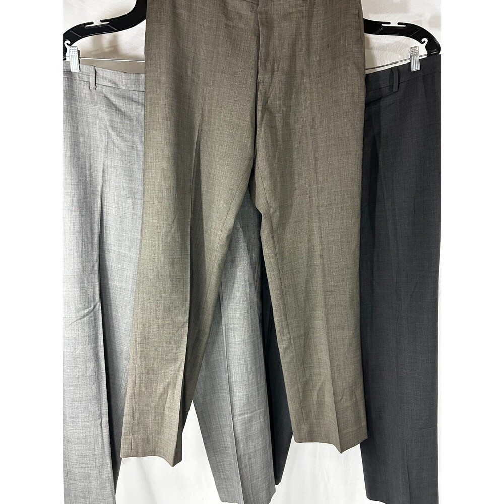 Lot of 3 Pair Banana Republic Dress Pants Mens 36x32 Gray Brown